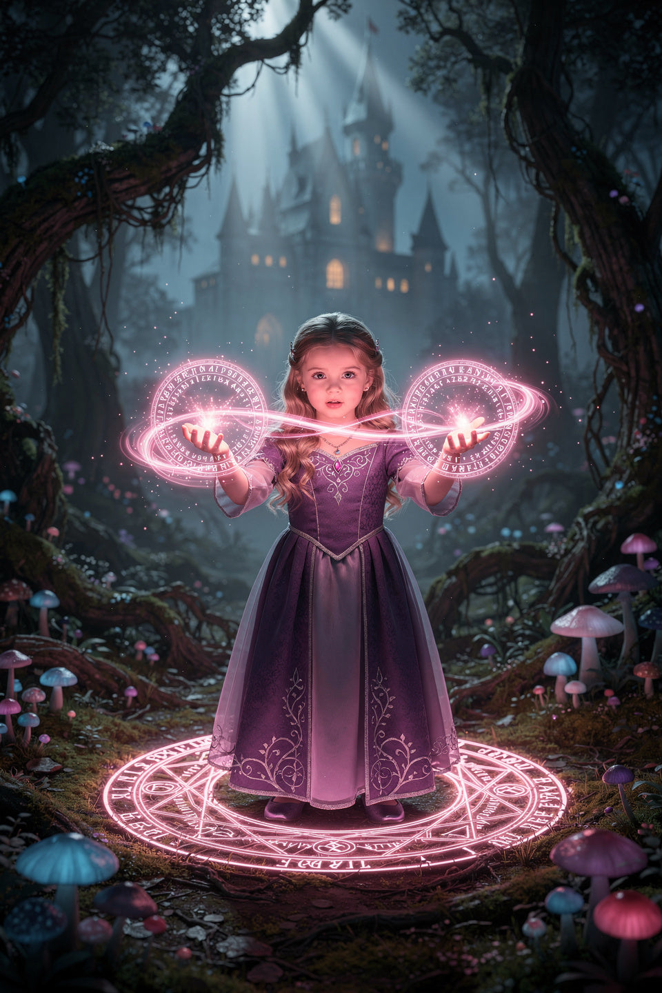 Votre Enfant en Héroïne de Légende : Portrait Personnalisé "Petite magicienne"